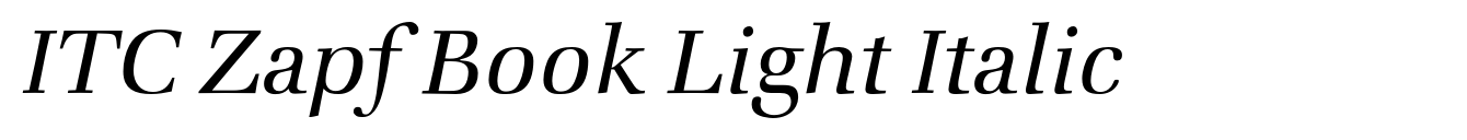 ITC Zapf Book Light Italic